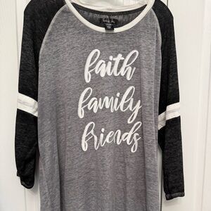 Sable Sky Gray and Black Long Sleeve Logo Shirt Size 2X